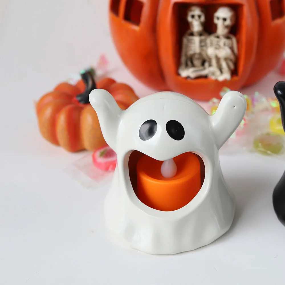LED Electronic Candle Lights Kawaii Ghost Lights Halloween Spooky Atmosphere Ornaments Kid Gift Party Desktop Decoration Props XJ250804