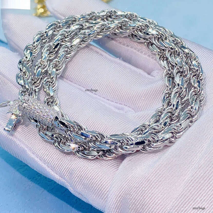 Trendy Sterling Sier Rope 6mm Moissanite Rose Gold Plated Cuban Chain Jewelry