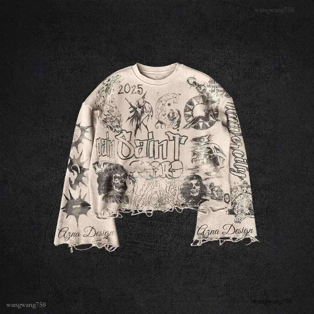 Street digital printed hoodie Gothic style hip-hop Harajuku women's casual t-shirt knitted gift for man