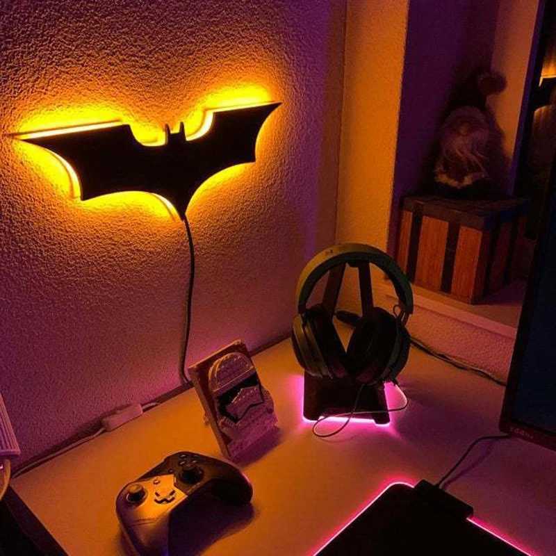 3D Night Light Cool Remote Control Multi Color Creative Atmosphere Home Decoration Bedroom Wall Hanging Lamp XJ250804
