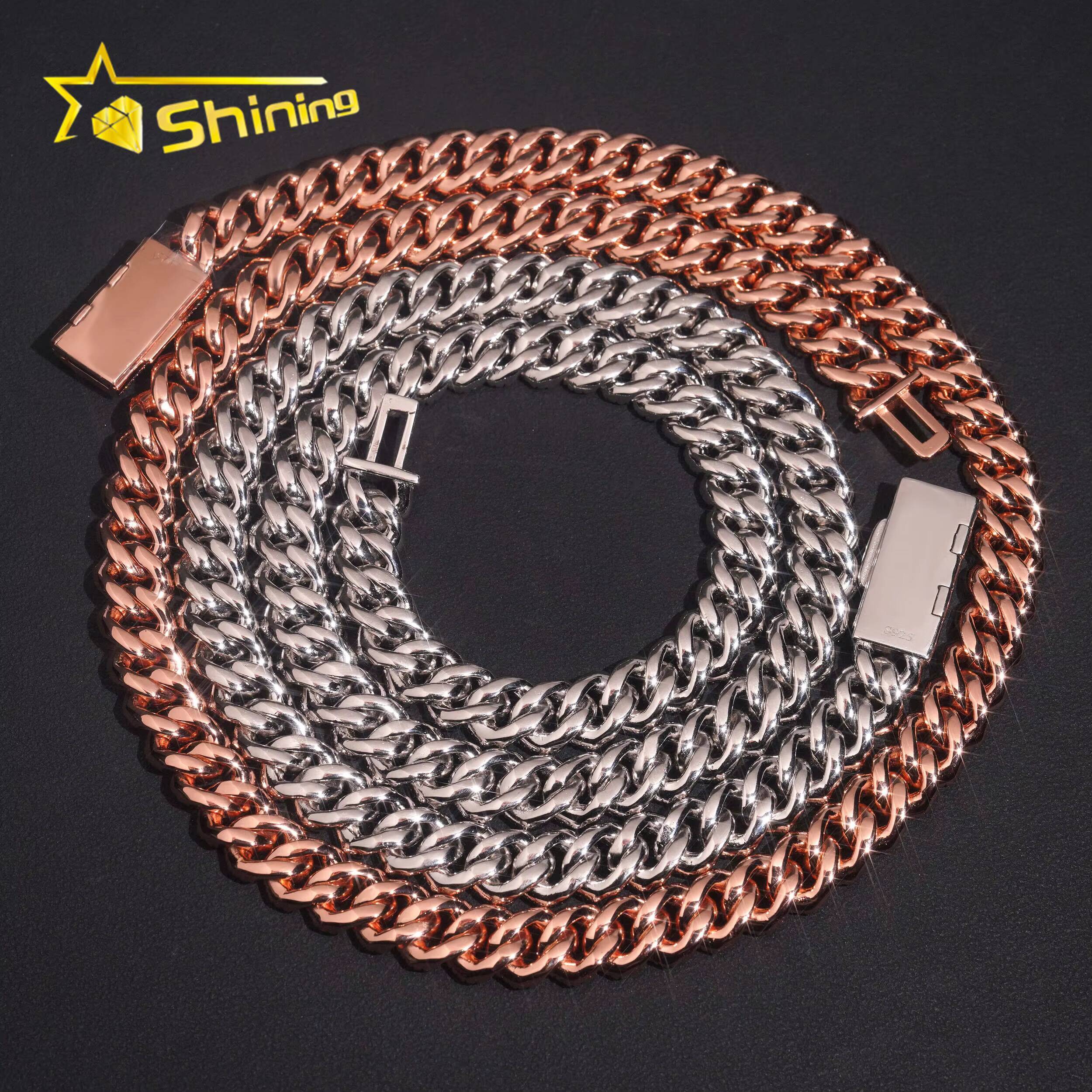 Best Selling Design 10mm Iced Out VVS Moissanite Pass Diamond Test Cuban Link Chain Hip Hop Mens 925 Silver Necklace Bracelet