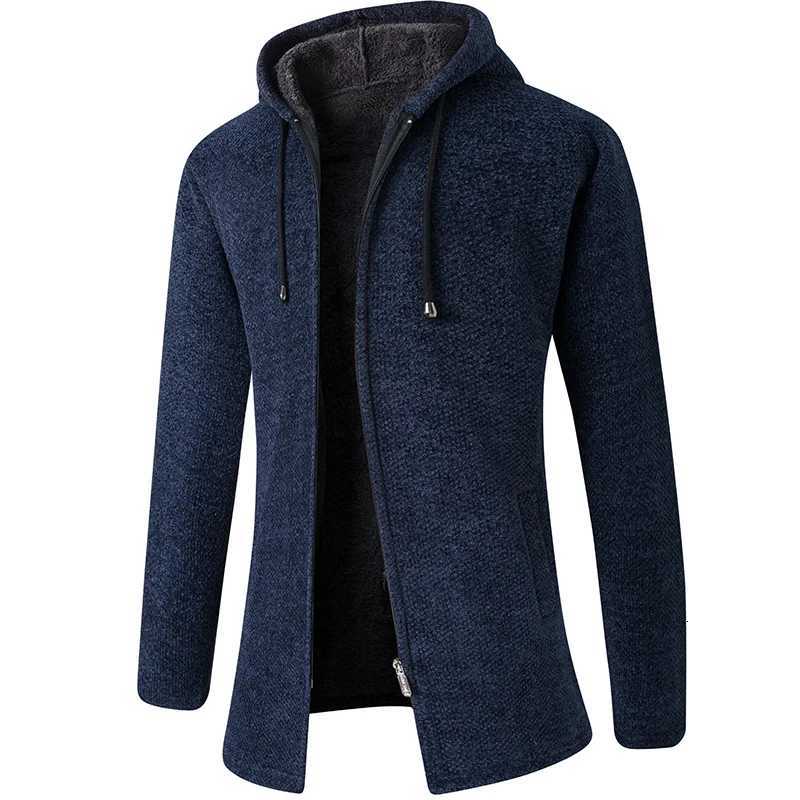 Plus Cashmere Cardigan Coat Sweater Male Korean Version Of The Trend In Autumn And Winter Long Sweater Trench Coat XJ250805