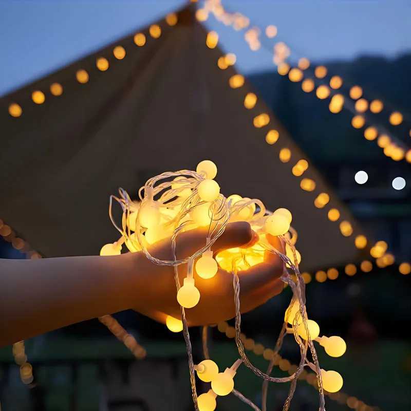 3/6/10M Battery Power Ball LED Garland Lights Small Ball Fairy Lights Globe String Lights for Bedroom Wedding Camping Tent Decor XJ250804