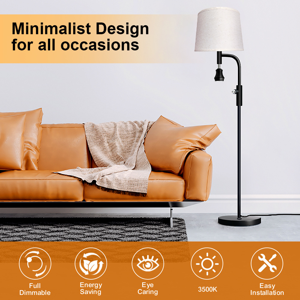 Chic Vintage-Inspired Recliner Side Floor Lamp Ideal For Creating Cozy Ambiance Double headed light HCP036