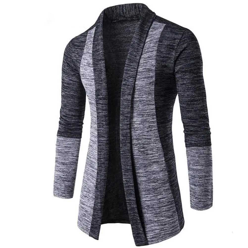 New Retro Mens Sweater Mens Cardigan Stitching Contrast Color Long-sleeved Slim-fit Sweater Jacket Mens Winter Jacket XJ250805