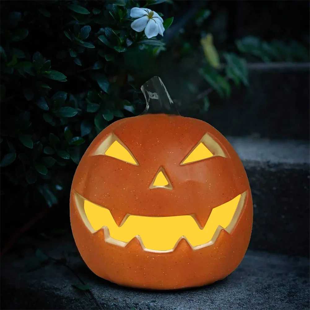 Halloween LED Pumpkin Lantern Glowing Pumpkin Decor Plastic Light Up Pumpkin Lighted Pumpkin Garden Patio Front Door Porch Decor XJ250804