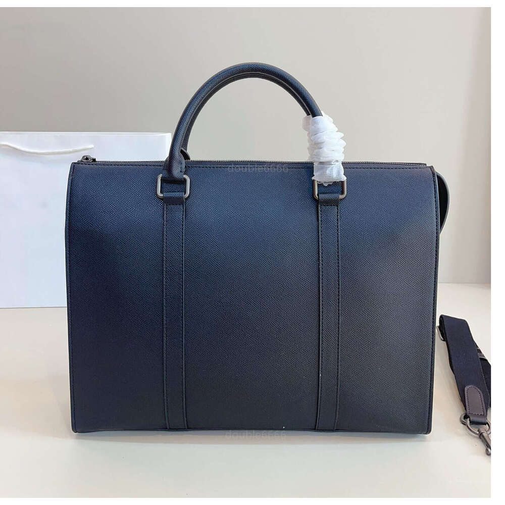 Designer men's pure leather black briefcase messenger bags laptop bag business office bag cross body traveling bag shoulder bag purse luxury postman bag Computer bag