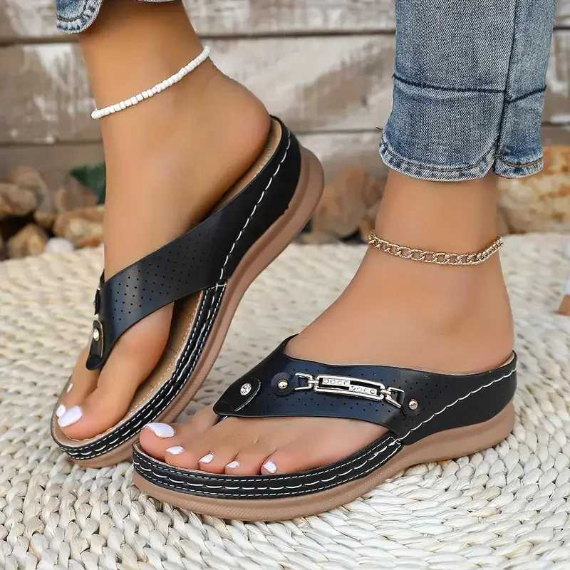 Summer Women Slippers Big Size Platform Wedges Sandals Non-Slip Open Toe Sandals Flip Flops Comfortable Beach Shoes Slides Women W250805