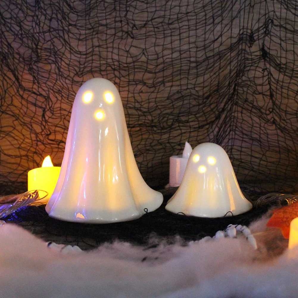 5-1pc Halloween LED Light Up Ghost Decorations Creative Glowing Ghost Ornament Handmade Illuminated Ghost Decor Desktop DecorationXJ250804