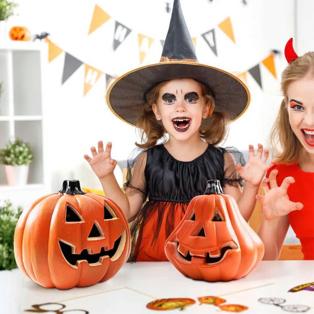 Halloween LED Pumpkin Lantern Glowing Pumpkin Decor Plastic Light Up Pumpkin Lighted Pumpkin Garden Patio Front Door Porch Decor XJ250804