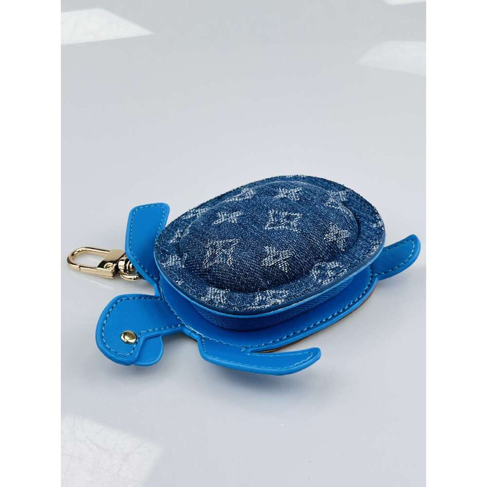 DHpet Mini Turtle Bag Charm Pendant Keychain Earphone Pouch Coin Purse for Women Cute Animal Accessory in 5 Colors Blue Yellow Pink Green Black