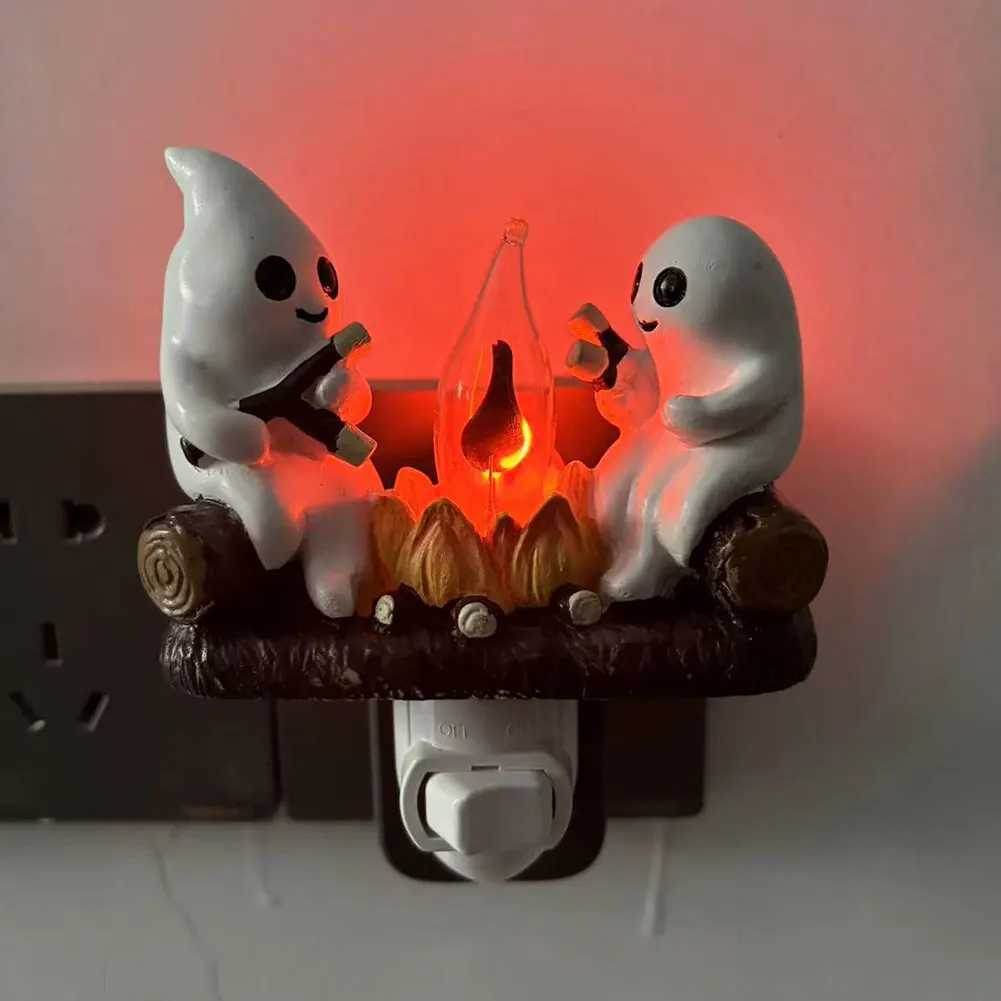 Ghost Campfire Flickering Nightlight Ghost Campfire Flickering Plug-in Night Light Halloween Ghost Night Light Halloween GiftsXJ250804