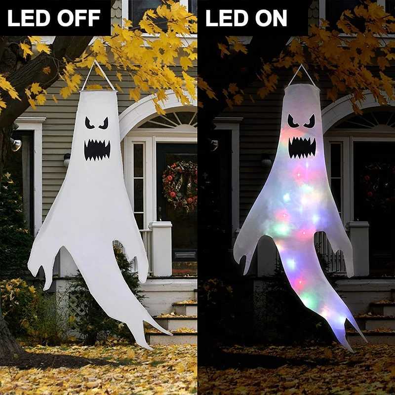 Halloween Decoration Scary Ghost Windsock Glows in The Dark Party Gifts Party Hanging Flags Day of The Dead DecorationXJ250804