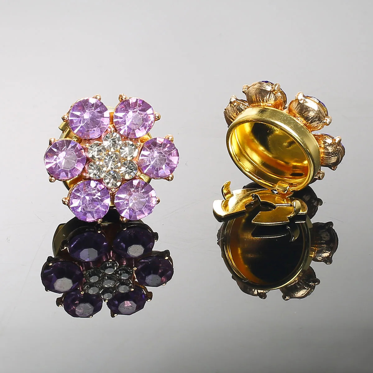 2PCS Cufflinks Shirt Button Covers Women Men Buttons Blind Rhinestone Flower Cuff link Sleeve Button Clothing Accessorie 250804