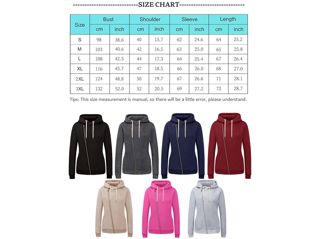 New Women's Pocket Hoodie Women's Solid Color Zipper Hoodie