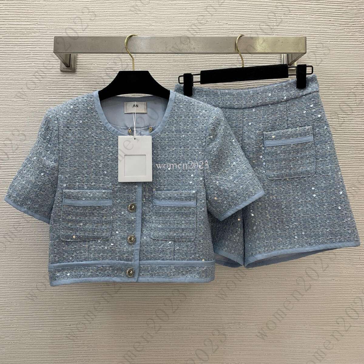 brand women tracksuit designer Round-neck jacket two piece short sleeve coat set fashion logo shorts suit casual pant 2pcs Aug 04