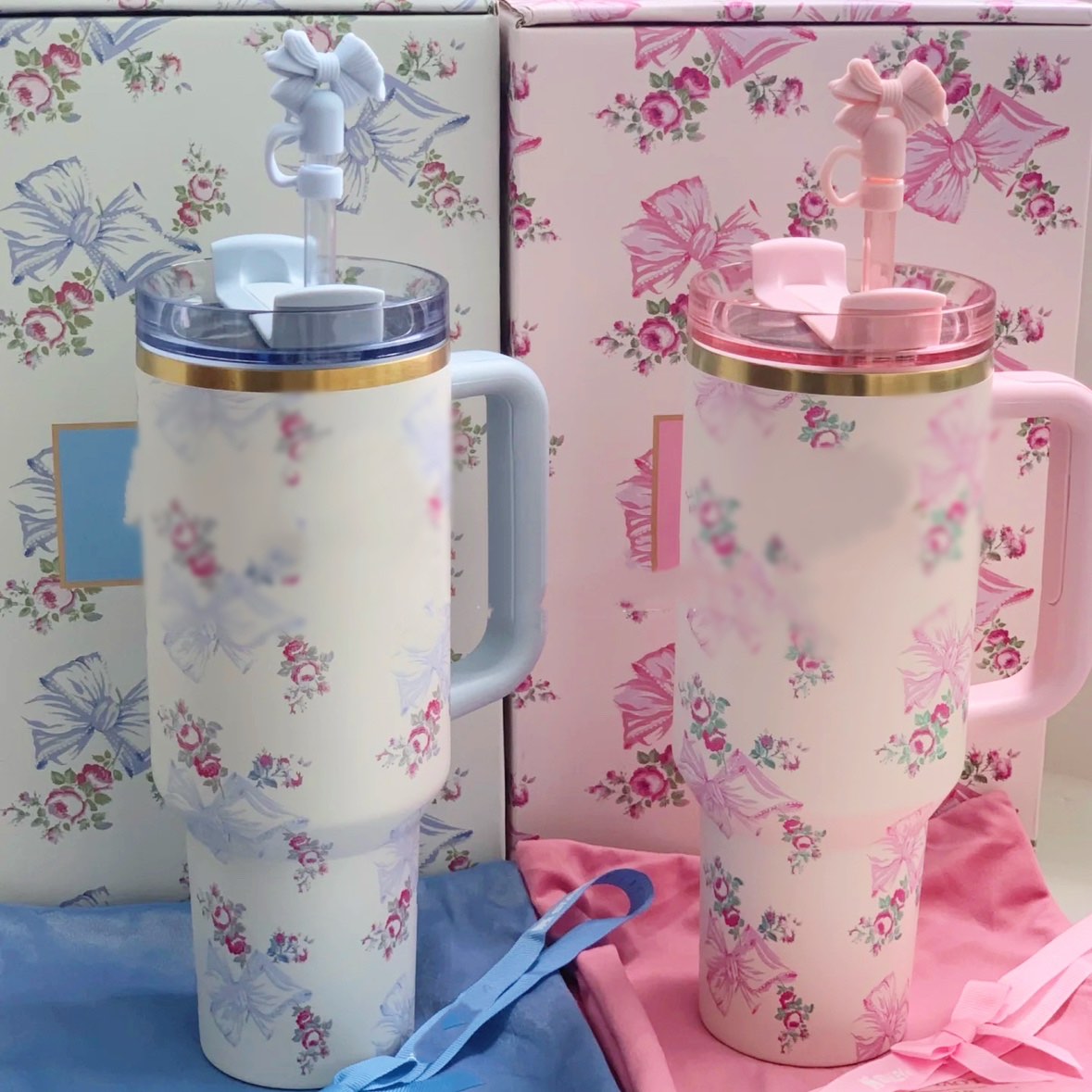 Ship in USA Warehouse H2.0 14oz 40oz Sports with Handle and Straw Christmas Limited Mug Love Fancy cup Wicked Pink | Cup Holder Suitable for Travel