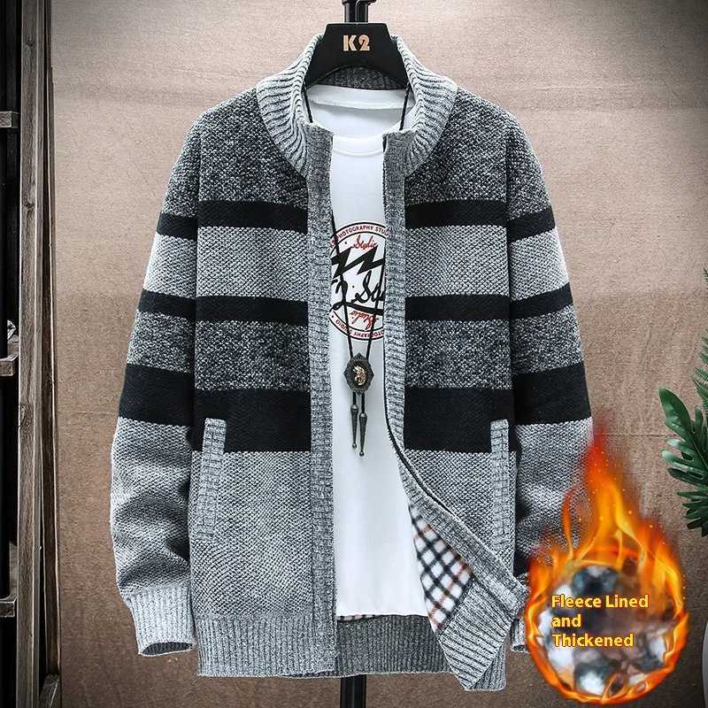Men Jackets Cardigans Winter Casual Sweatercoats Warm Sweaters Male Stand-up Collar Slim Fit Sweaters Coats Winter Clothes 3XLXJ250805