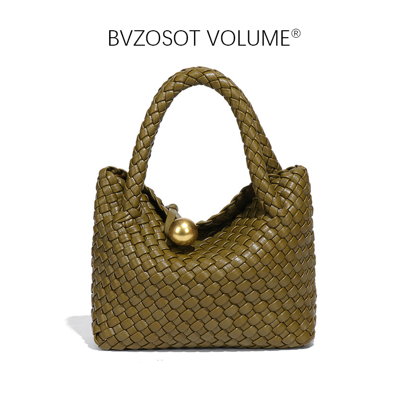 2025 New Pure Handmade Woven Vegetable Basket Handbag Ladies' Tote High - End Underarm Fashionable Crossbody Bag For Women