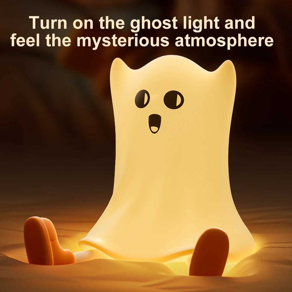 ute Pumkin Night Light USB Rechargeable Bedside Nightlights Dimming For Childrens Halloween Party Holiday Gifts Bedroom DecorXJ250804