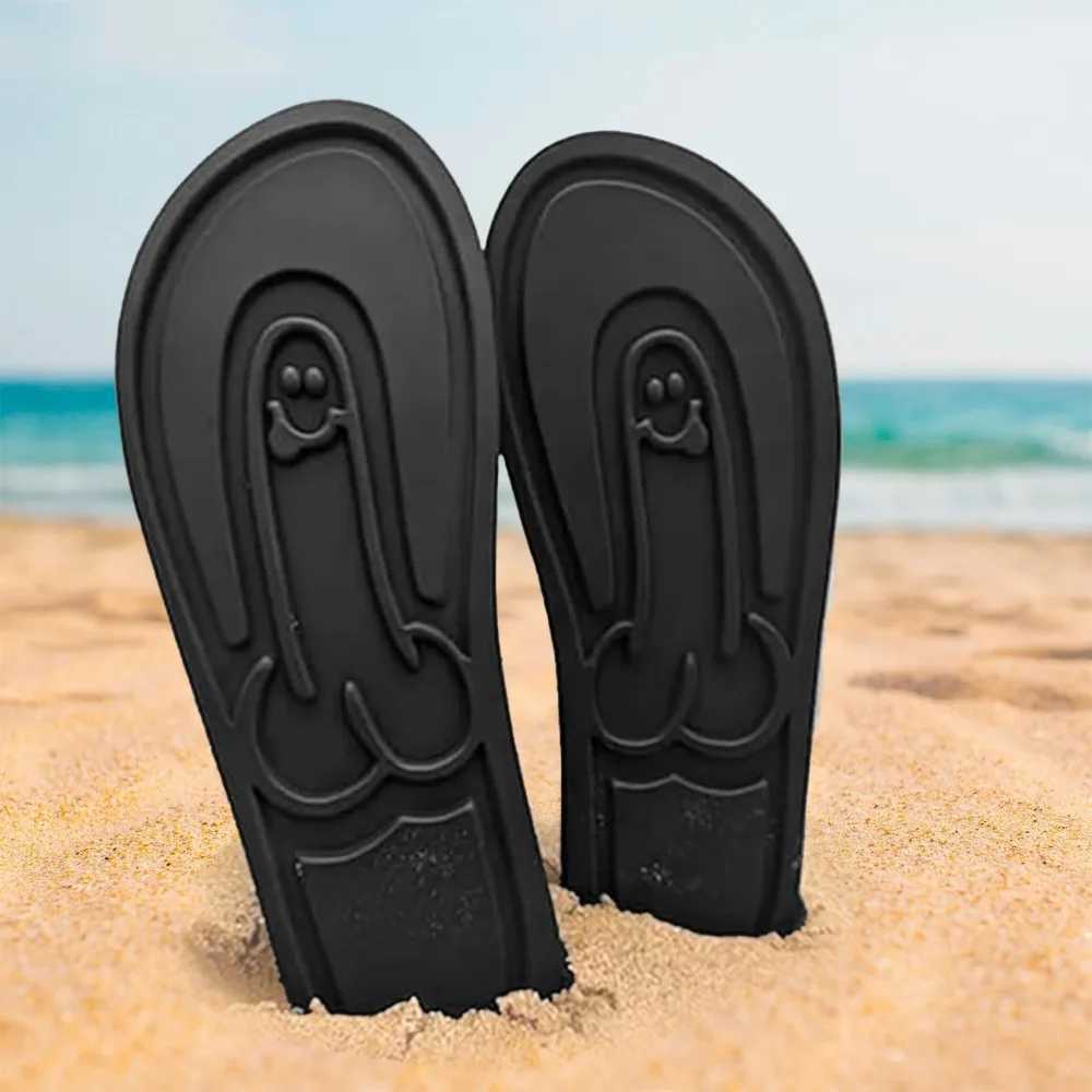Hidden Penis Flops Funny Hidden Penis Flip Flops Parody Penis Summer Beach Comfort Non Slip Quick-Dry Mens Slippers Flip Flops W250805