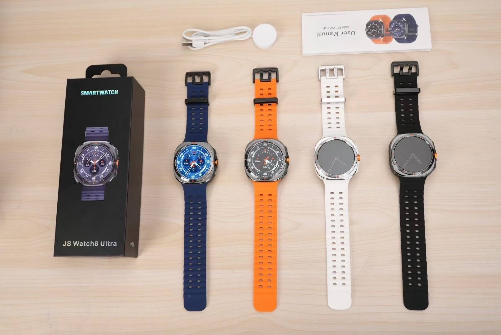 JS 8 Ultra GPS Compass Smart Watch Outdoor Sports Man AMOLED BT CALL IP68 GALAXY 7 Smartwatch amélioré