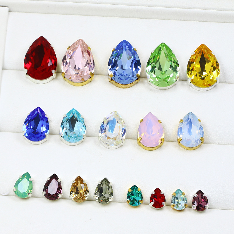 Teardrop-shaped rhinestone hand-sewn claw rhinestone DIY jewellery clothing accessories claw rhinestone