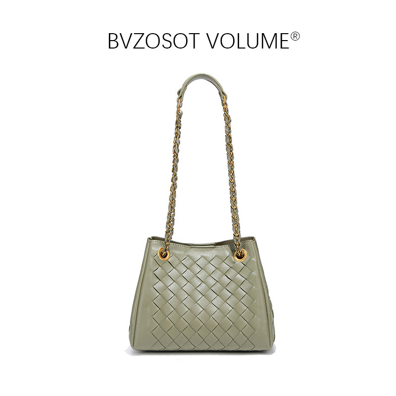 new Parachute bag woven bucket bag hand - held chain bag cross - body bag small bag retro underarm bag