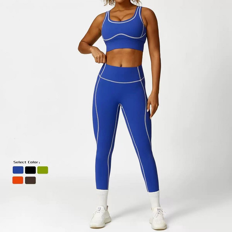 Yoga Set Women 2 Pieces Sportswear Gym Top And Shorts Pants sets Sports Bra Fitness High Waist Leggings Workout Sports Clothes