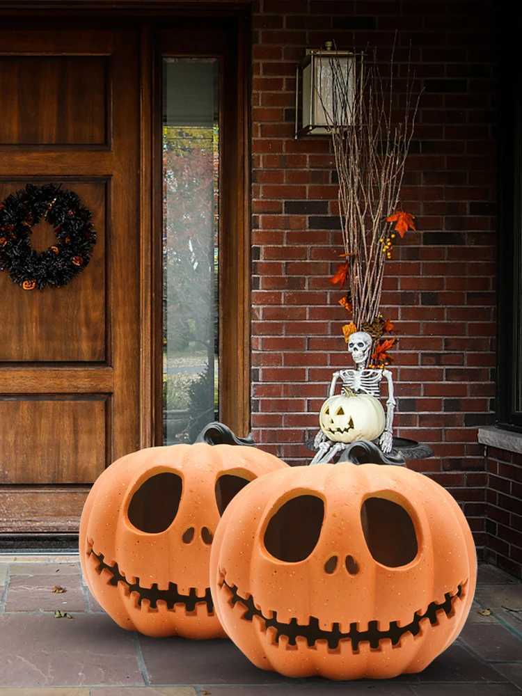 Halloween Ghost Face Pumpkin Light Warm Light LED Pumpkin Light Large Ghost Festival Glowing Lantern Garden Party Decoration XJ250804