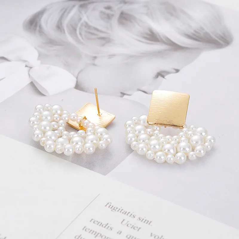 2023 New Simulated Pearl Stud Earrings Women Bohemian Geometric Earrings Wedding Jewelry Korean Earrings Y250804