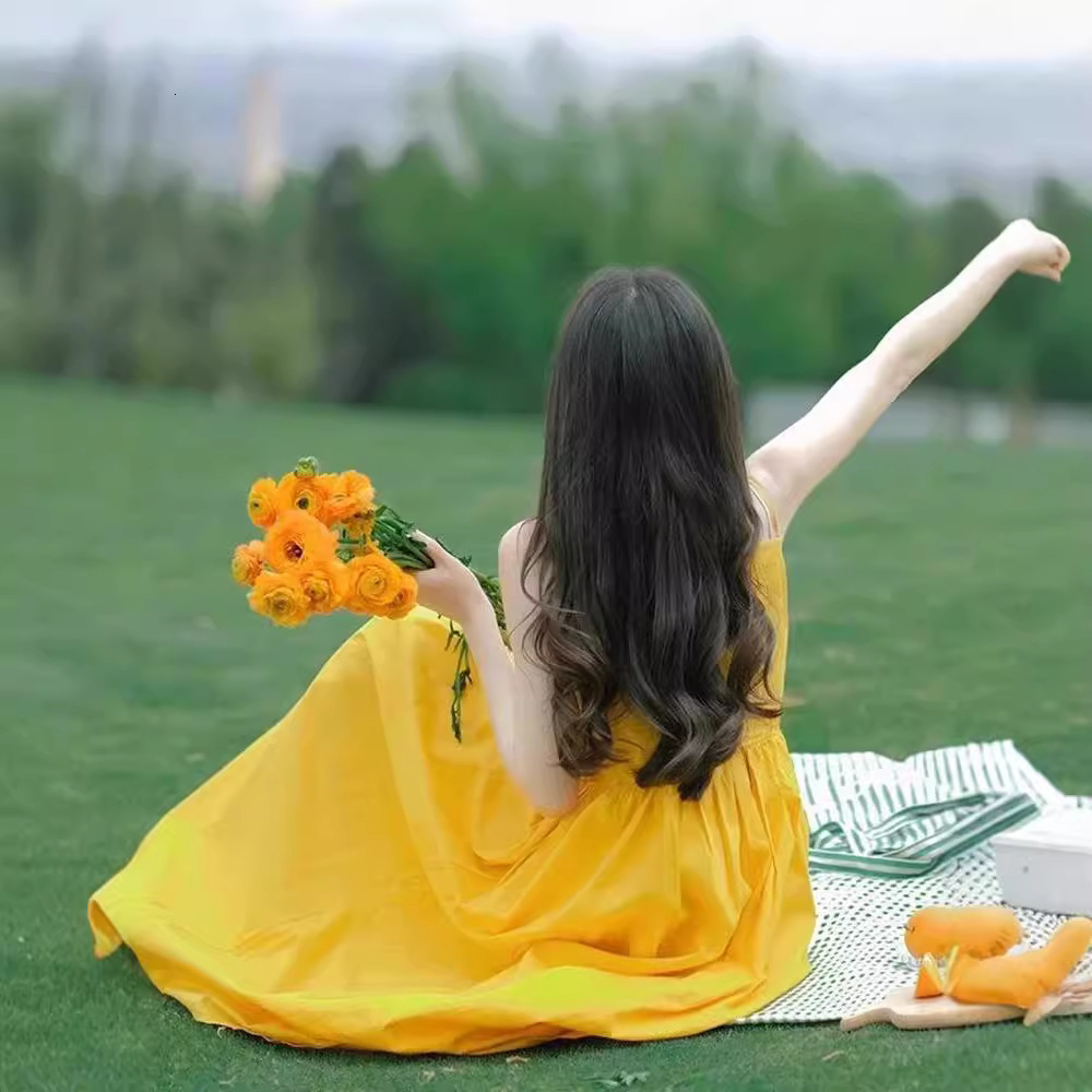 2025 trend Sicilian style spaghetti strap dress for women's summer stunning atmosphere beach vacation travel set photo long dress new designer dr