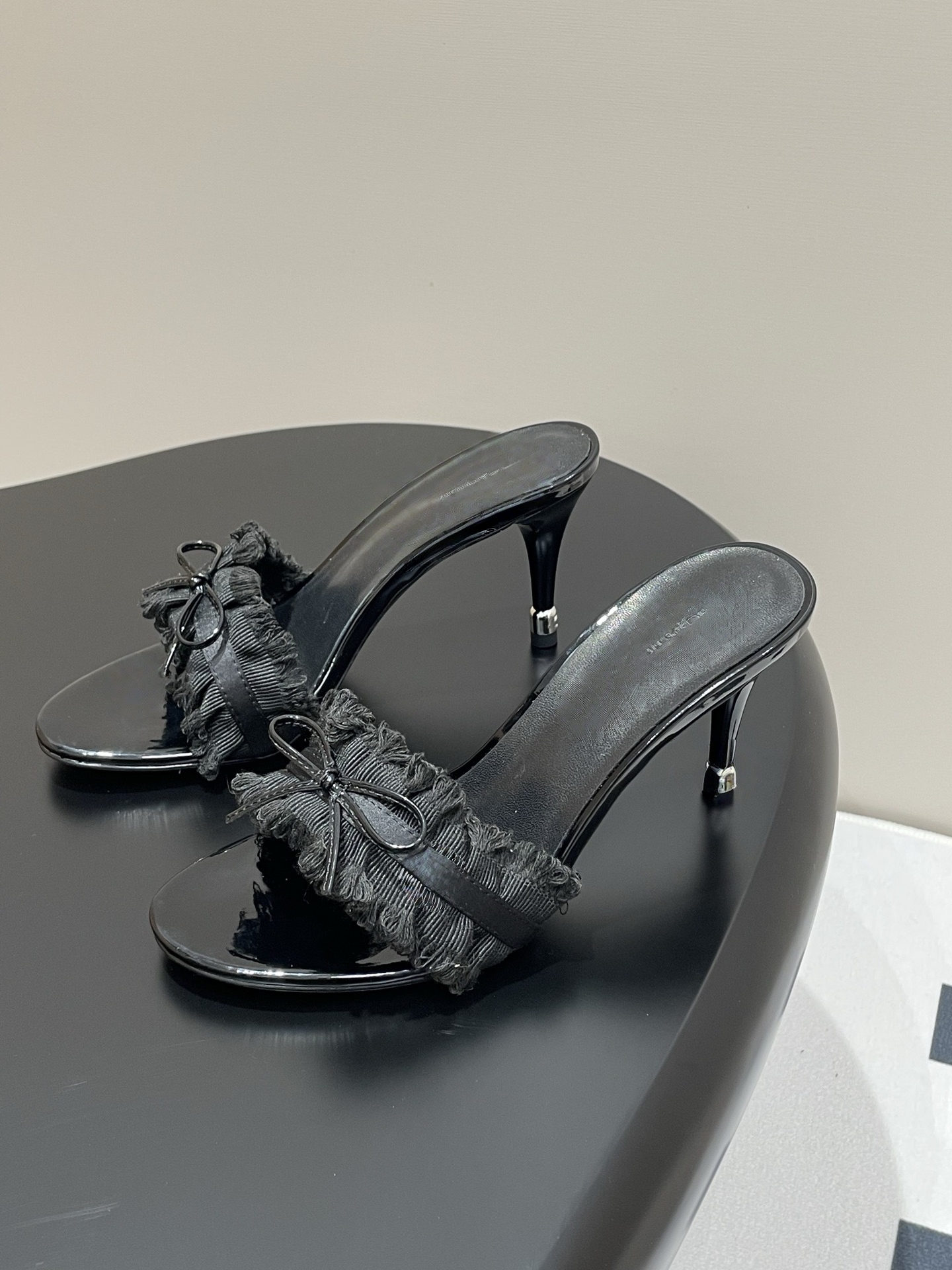 Women's Tassel high-heeled Sandals with bows Flip Flop High Heels Party Shoes With Box/Dust Bag