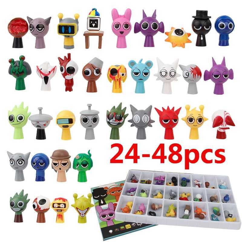 24-pcs/box 4.5cm Sprunki Action Figures Sprunkies Game Sprunky Toy Whole Set Suitable for Giving Game Fans Birthday Gifts Y250805