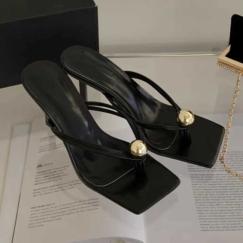 Women High Heels Slippers Designer Heeled Sandals Elegant Shoes Woman Summer 2025 Trend Fashion Flip Flops Casual Slides Mujer W250805