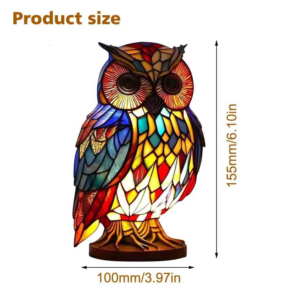 LED Resin Owl Night Light Soft and Warm Light Bedside Decoration Light Creative Resin Animal Art Home Desktop Ornament Lamp XJ250804