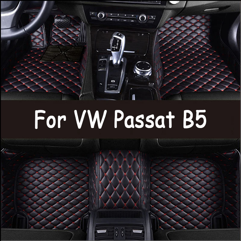Custom Automotive Car Floor Mats For VW Passat B5 2000 to 2004 Auto Luxury Leather Men Women Car Mats Full Coverage