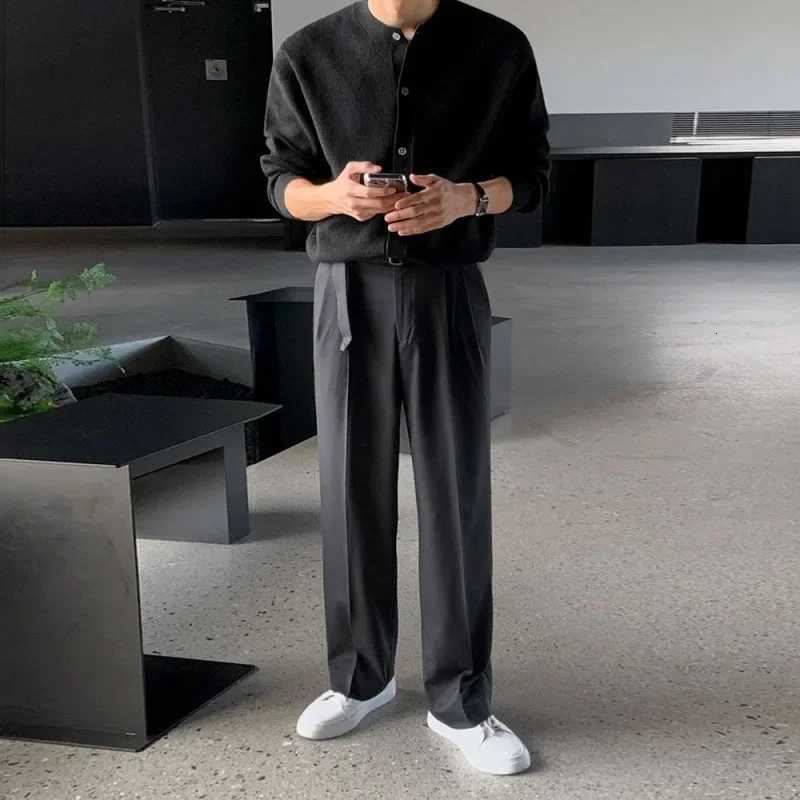 Men Autumn and Winter Knitted Cardigan Long-sleeved Sweater Fashionable Single-breasted Advanced Sense Pure Color Loose Coat XJ250805