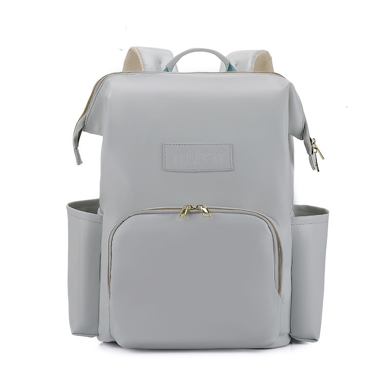 Baby Diaper Bag Backpack Solid PU Leather Mummy Maternity Bag Large Capacity Travel Back Pack Stroller Bags with Changing Pad 241126