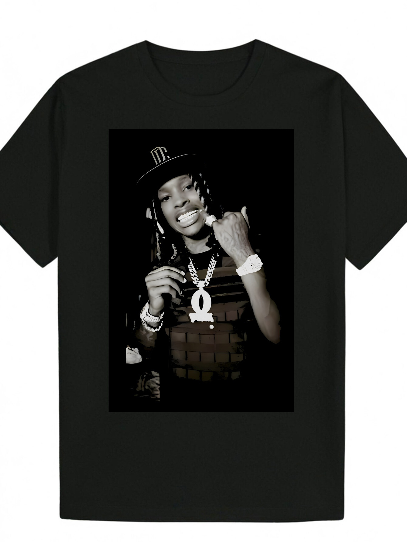 Men's Summer Round Neck Polyester Letter Pattern - 'I Am The King' Graphic T-Shirt, Black with White Letters, Lightweight and Breathabl
