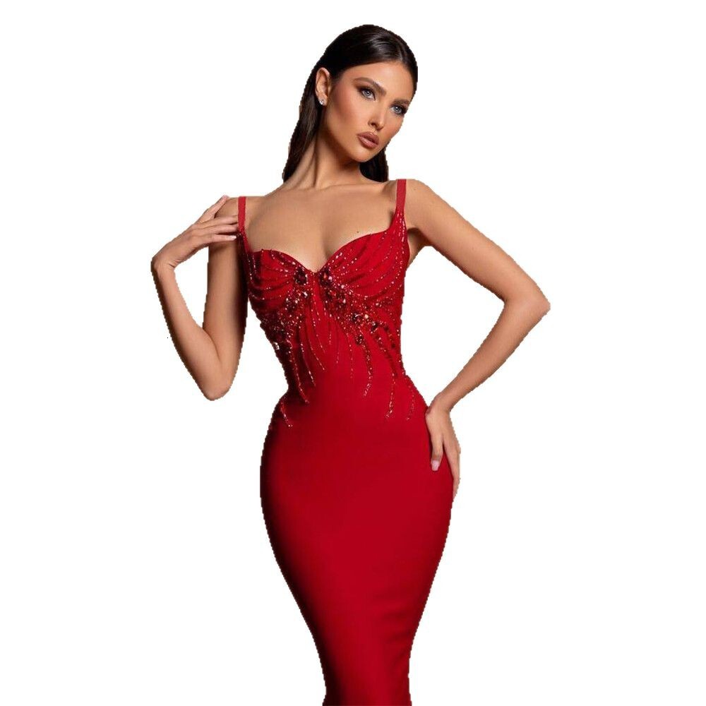 2025 new fashion sexy rhinestone slim fitting suspender bandage dress elegant birthday party banquet evening dress new designer dress