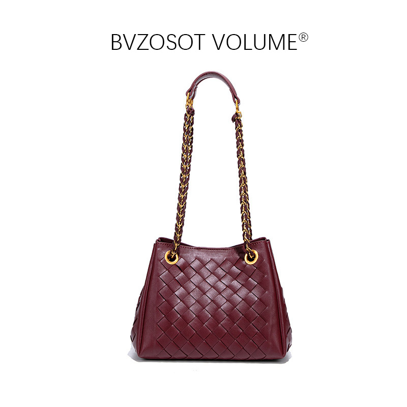 new Parachute bag woven bucket bag hand - held chain bag cross - body bag small bag retro underarm bag
