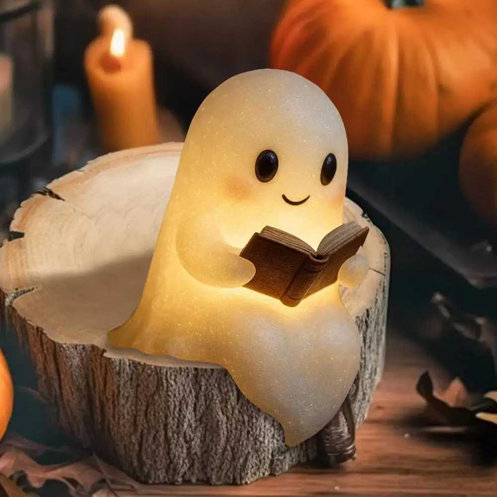 Halloween Ghost LED Night Light Ghost Table Lamp Book Light Cute Cartoon Birthday Gifts for Bedroom Bedside Sleep XJ250804