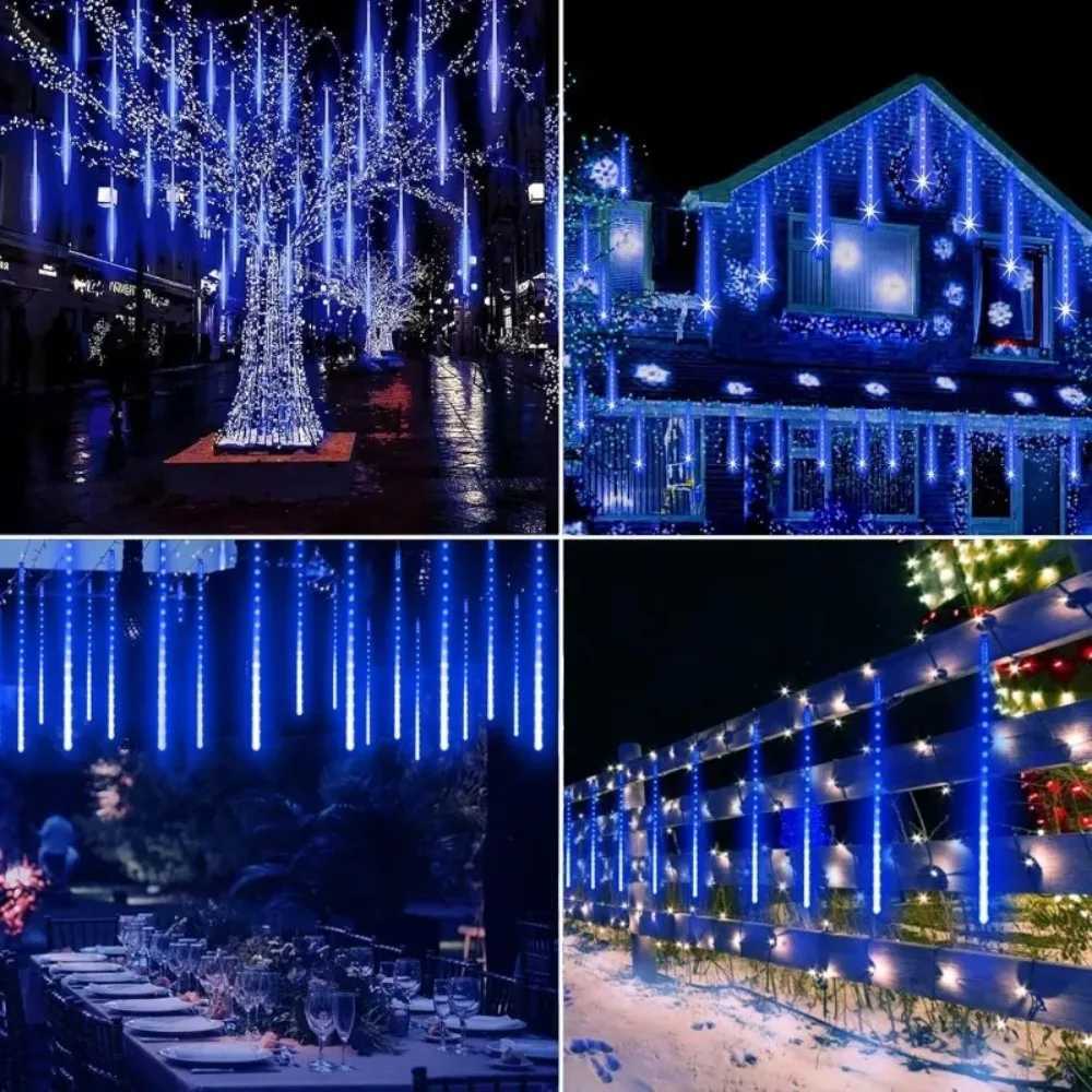 30cm 8Tubes LED Meteor Shower Lights AA Battery Indoor/Outdoor Decor for Trees Yards Gardens Parties Christmas HalloweenXJ250804