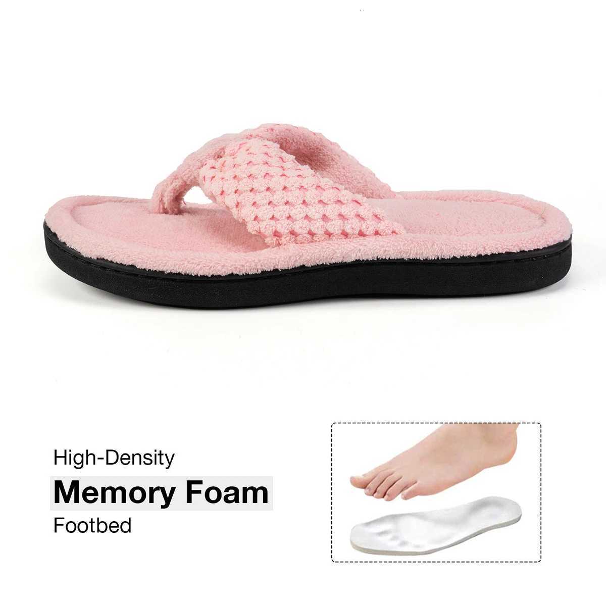 Home Womens Fashionable Slippers Flip Flops with Flush for Outdoor Use Anti-slip Suitable for Womens Four Seasons W250805