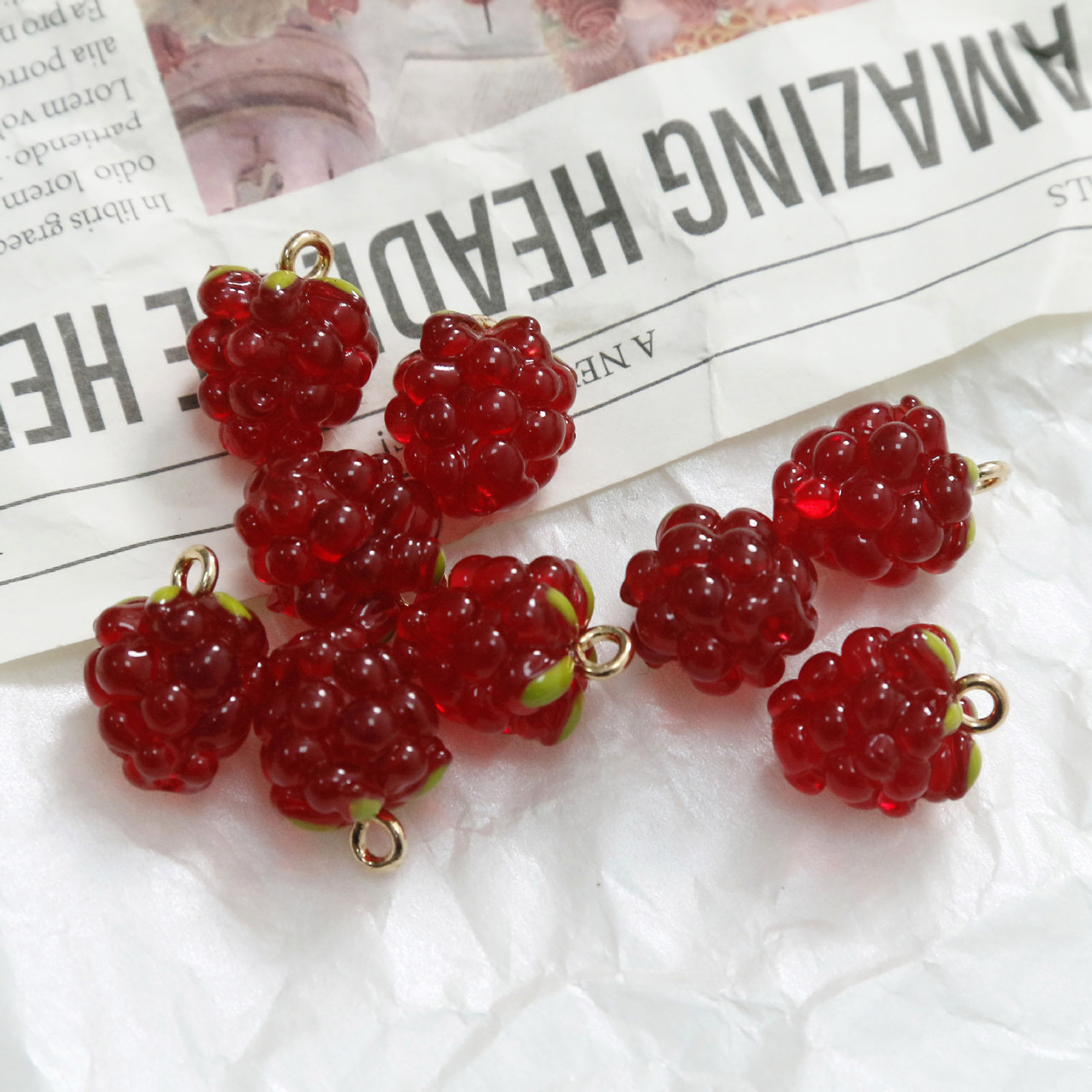 2PCs 3D Resin Charms Grape Fruit Pendants For Diy Earrings Necklace Party Jewelry Accessories Making Findings 15mm X 11mm
