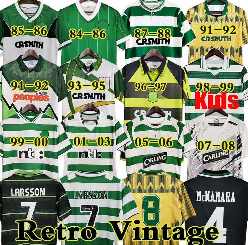 Retro celticfc Soccer Jerseys 78 80 84 86 91 92 94 96 97 05 06 football shirts kids Celts LARSSON SUTTON NAKAMURA KEANE Classic Retrio kits 1991 1994 2005 2006 DALGLISH