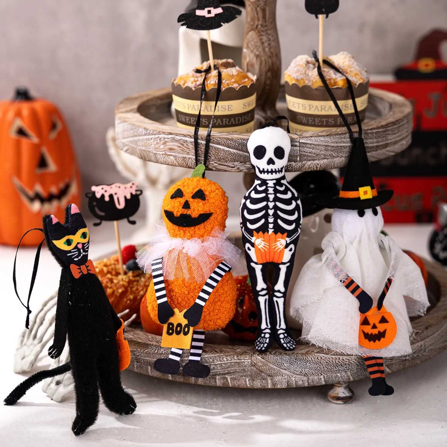 1/4pc Halloween Hanging Ghost Doll Pumpkin Boo Witch Cats Haunted House Drop Ornaments Happy Halloween Party Decoration For Home 2025 XJ250804