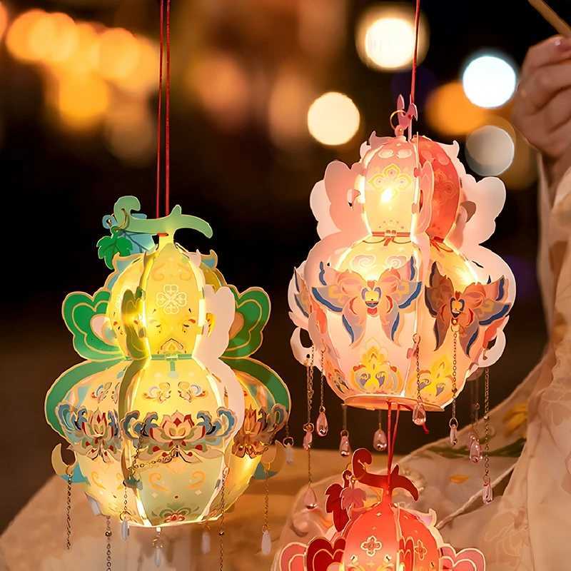 2025 Mid-Autumn Festival Lantern DIY Package Chinese Lanterns Handheld Lamp Blessings Palace Lantern Festival Atmosphere Decor XJ250804