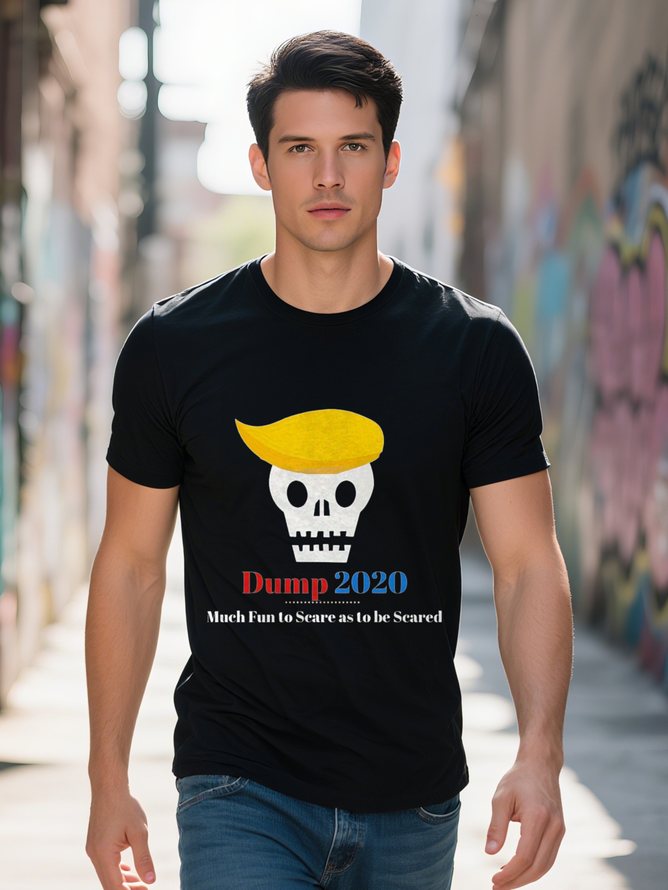 Funny Halloween Costume Spooky Positive Vibes Skeleton Dump T-Shirt Hocus Pocus-Unisex Tee-220G 9889c